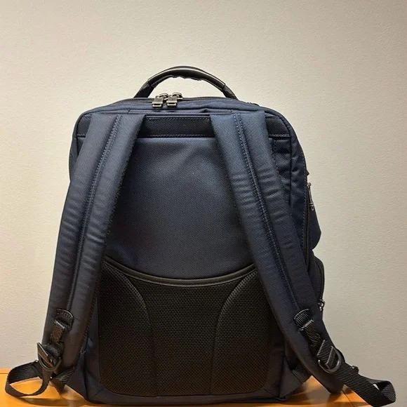 Used (2 months) Tumi Hedrick Deluxe Navy and Black Men's Backpack - Picture 4 of 4